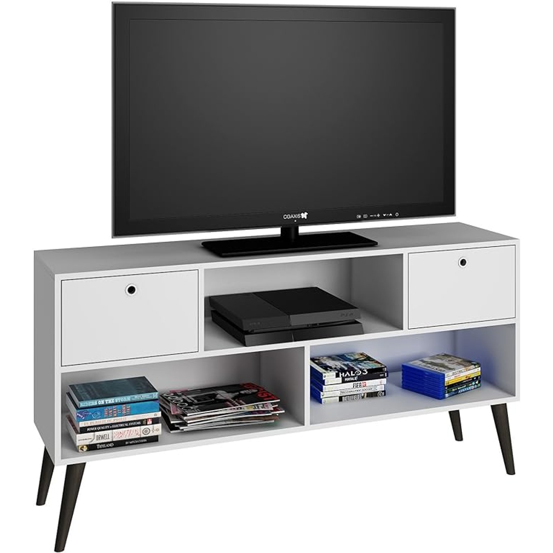 وحدة تلفزيون حديثة بأرجل مرتفعة - 140 سم - أبيض - Mztv202