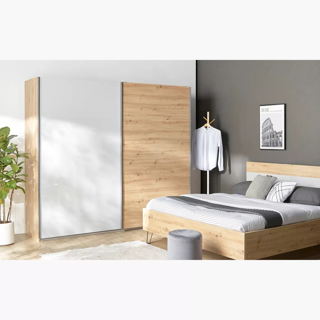 دولاب ملابس باب جرار - 220 سم - بيج - Mzwd010