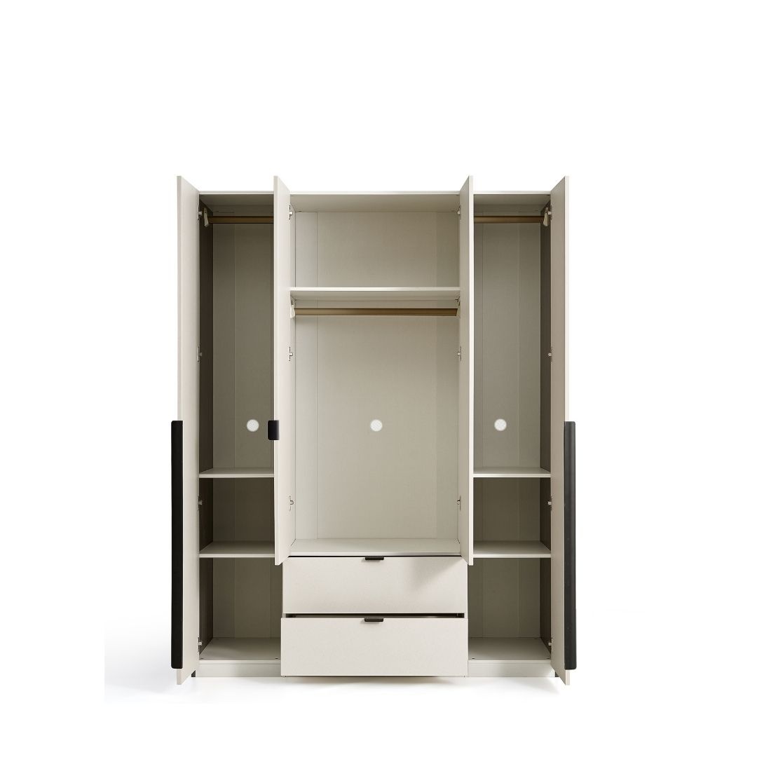 دولاب ملابس خشب Mdf - أبيض - 160*220 سم