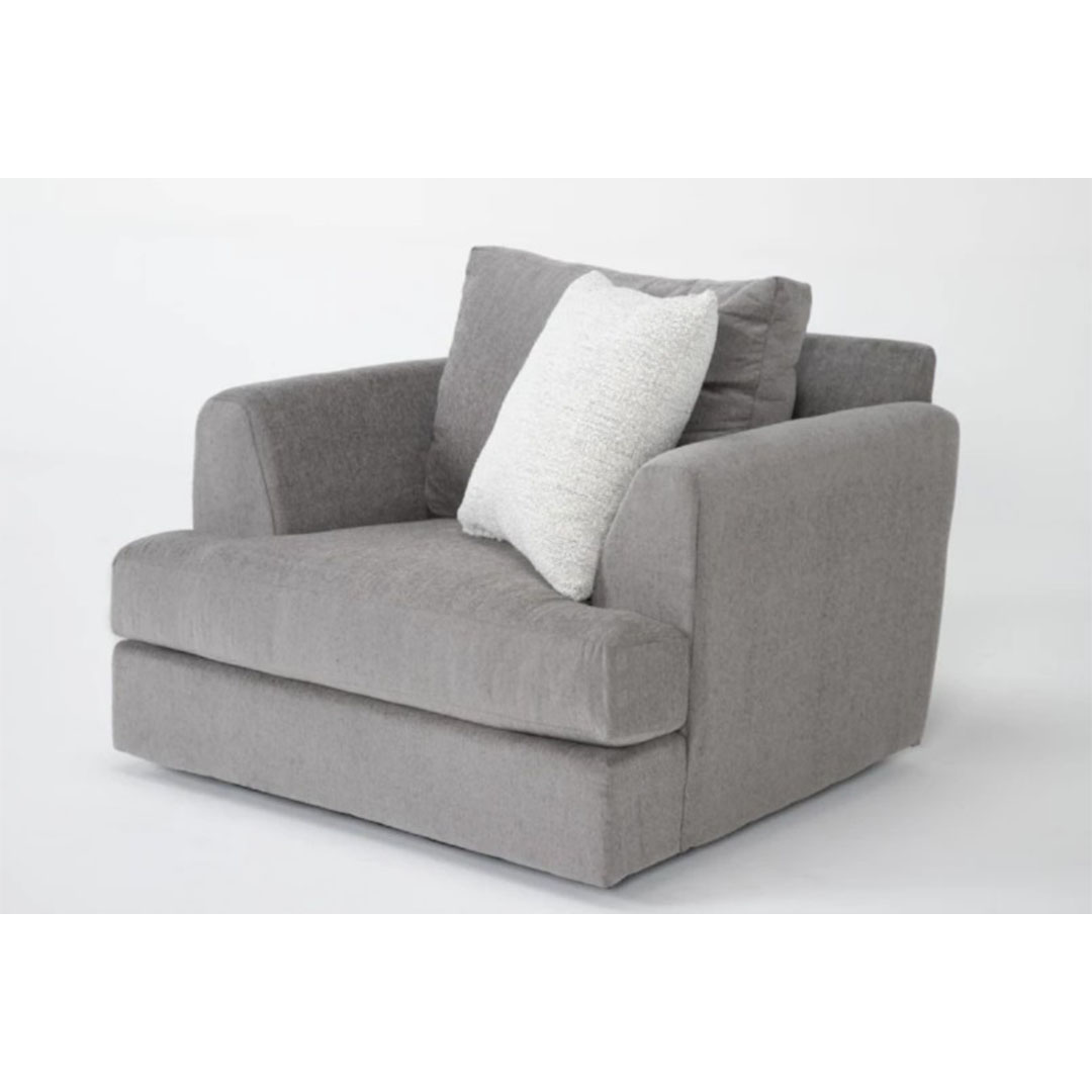 كرسي بذراعين شينيل MZCH012 - رمادي