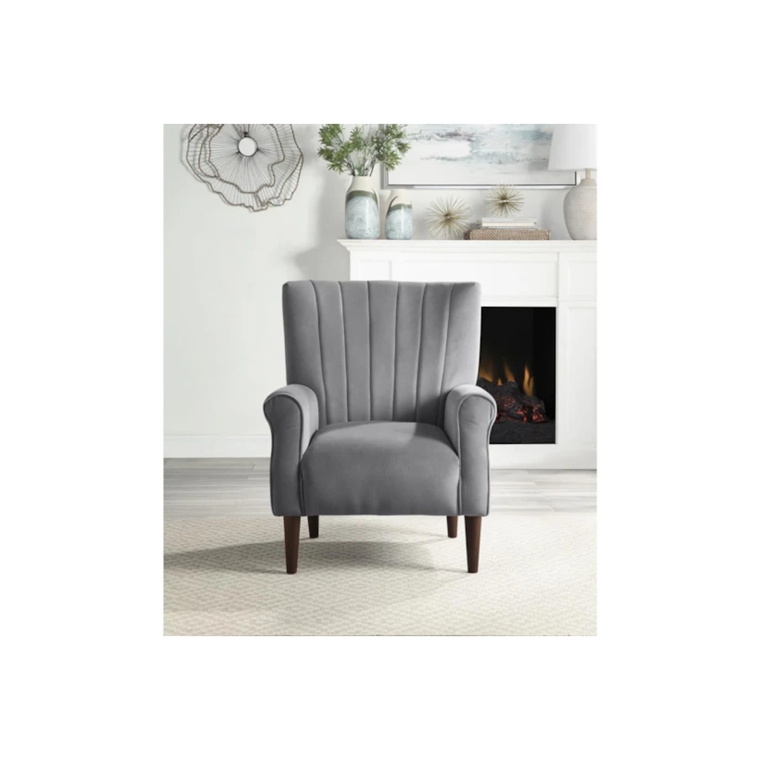 كرسي جانبي أبرام بذراعين - 85 سم - رمادي - Mzch004