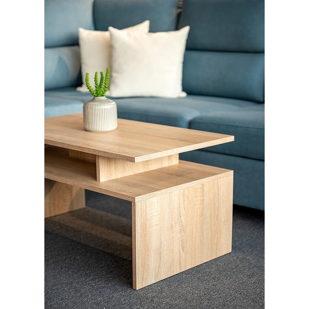 ترابيزة قهوة لامعة - 90 سم - بيج - Mzct001