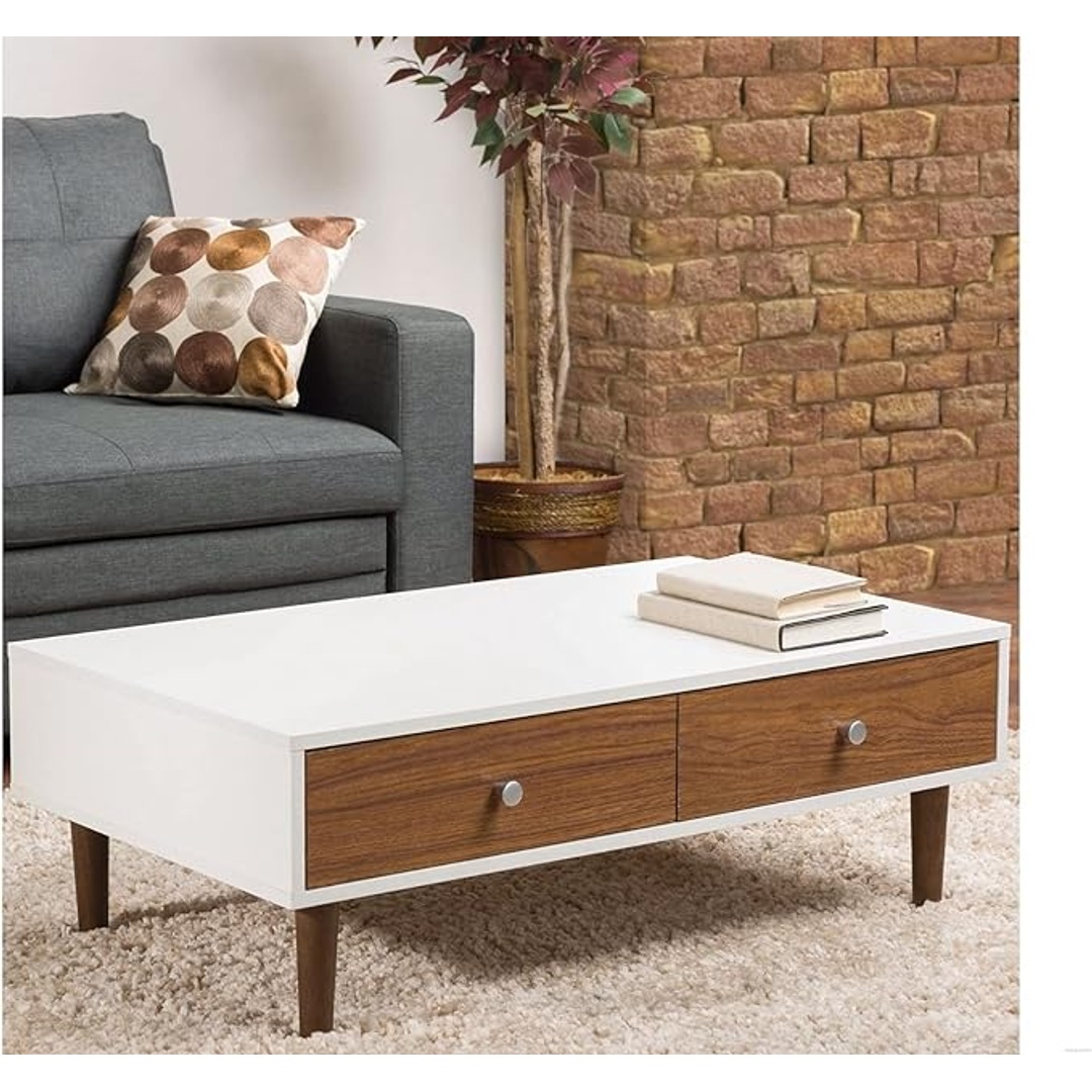 ترابيزة قهوة - 100 سم - أبيض*بني - Mzct009