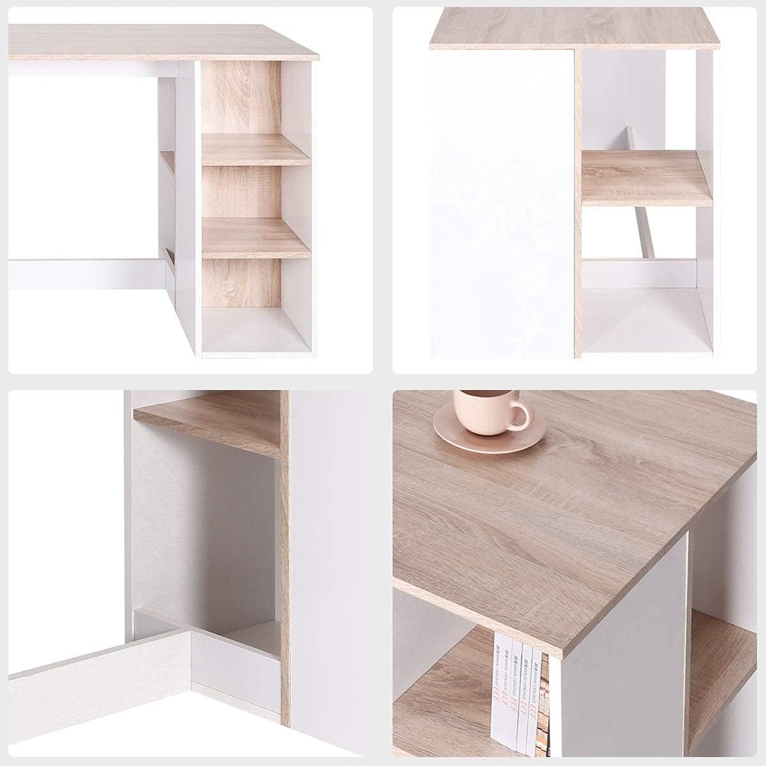 مكتب دراسة وعمل - 120 سم - أبيض/بيج - Mzsd007