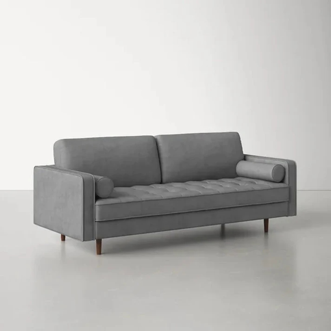 أريكة غرفة معيشة بقماش الكتان - 220 سم - رمادي - Mzsf017