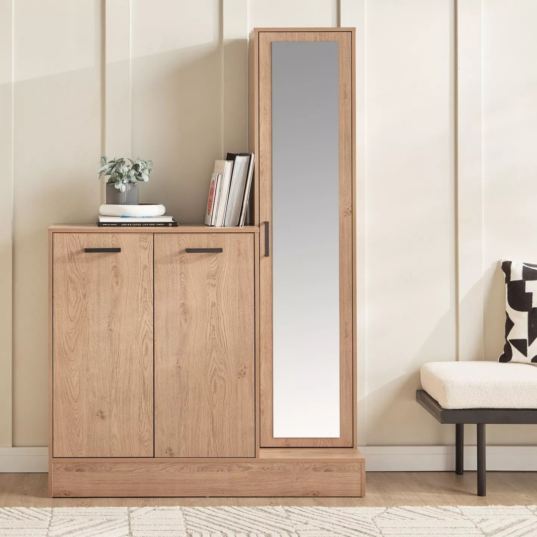 جزامة كبيرة بمرايا - 160 *120 سم - بيج - Mzsr022