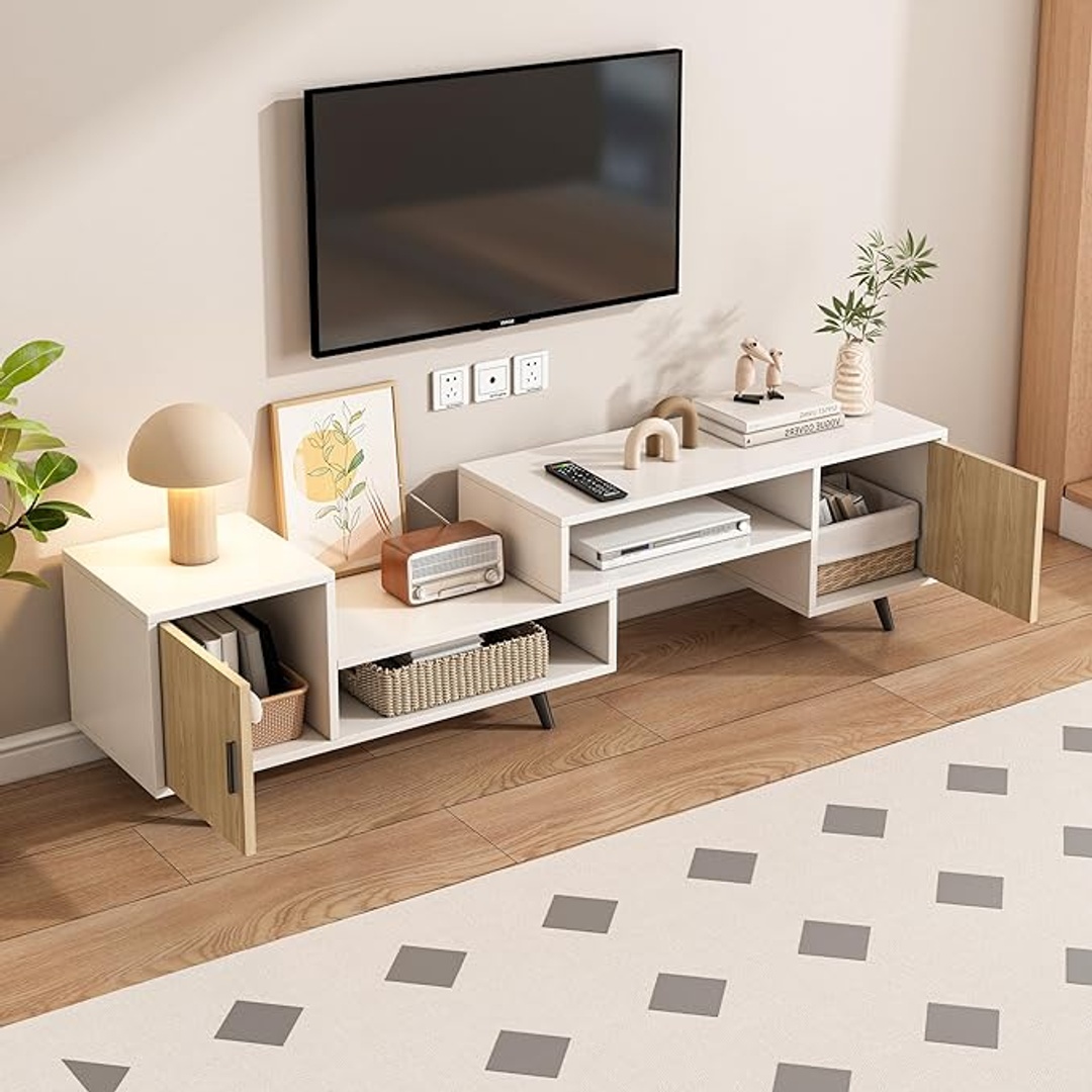 وحدة تلفزيون مع خزانتين - 140 سم - بيج - Mztv0150