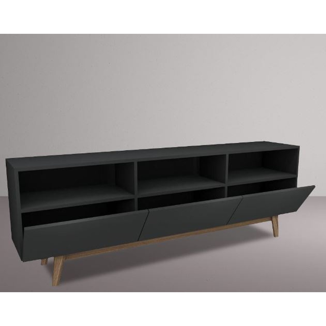 وحدة تلفزيون مودرن - 160 سم - أسود - Mztv159