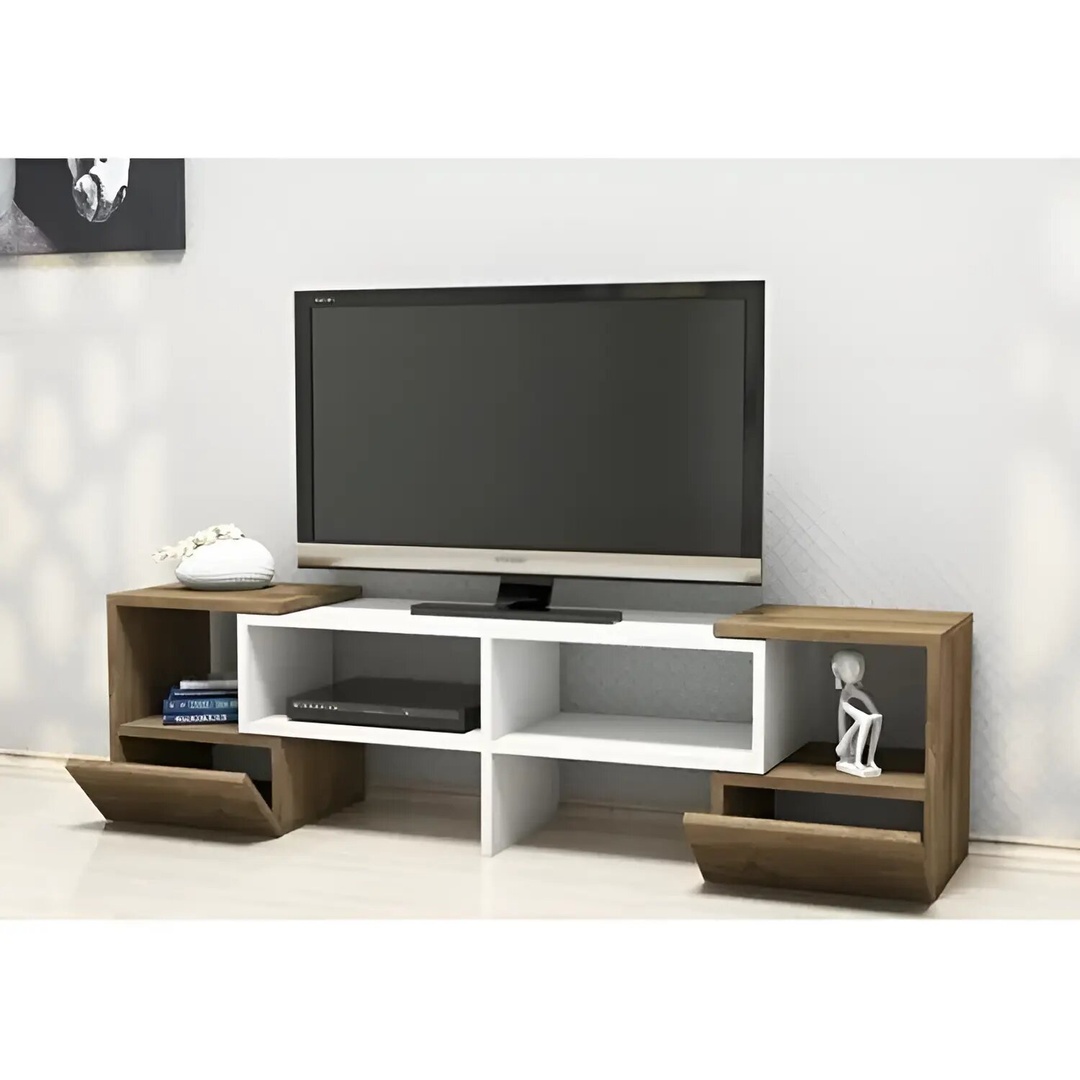 وحدة تلفزيون مودرن - 150 سم - بيج/أبيض - Mztv162