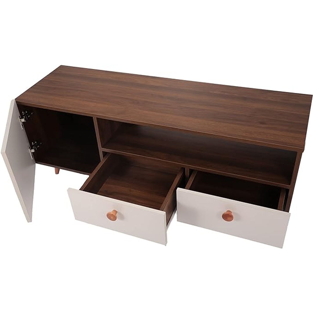 وحدة تلفزيون مودرن - 120 سم - أبيض/بيج - Mztv167