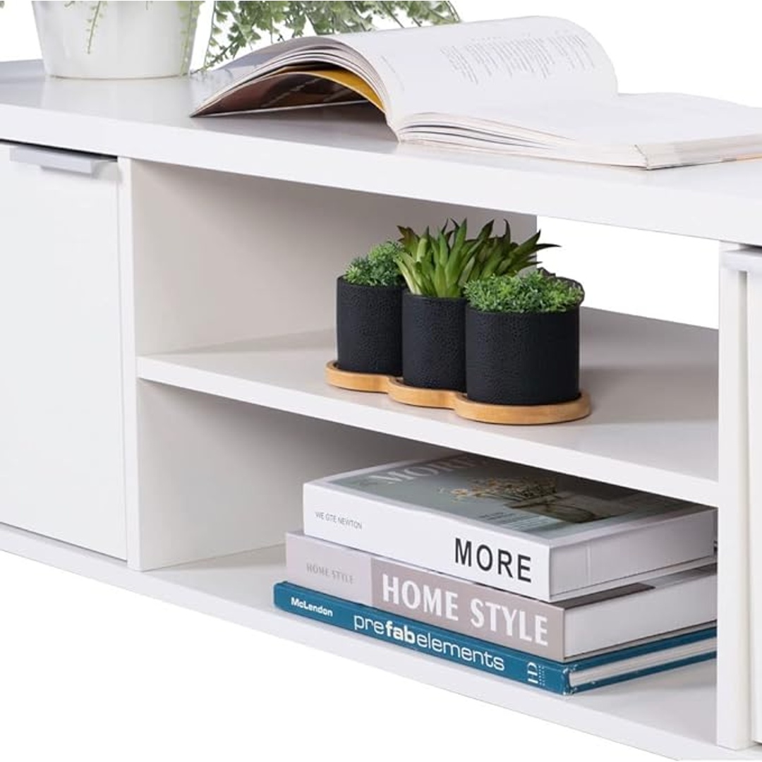 وحدة تلفزيون مودرن - 160 سم - أبيض - Mztv210