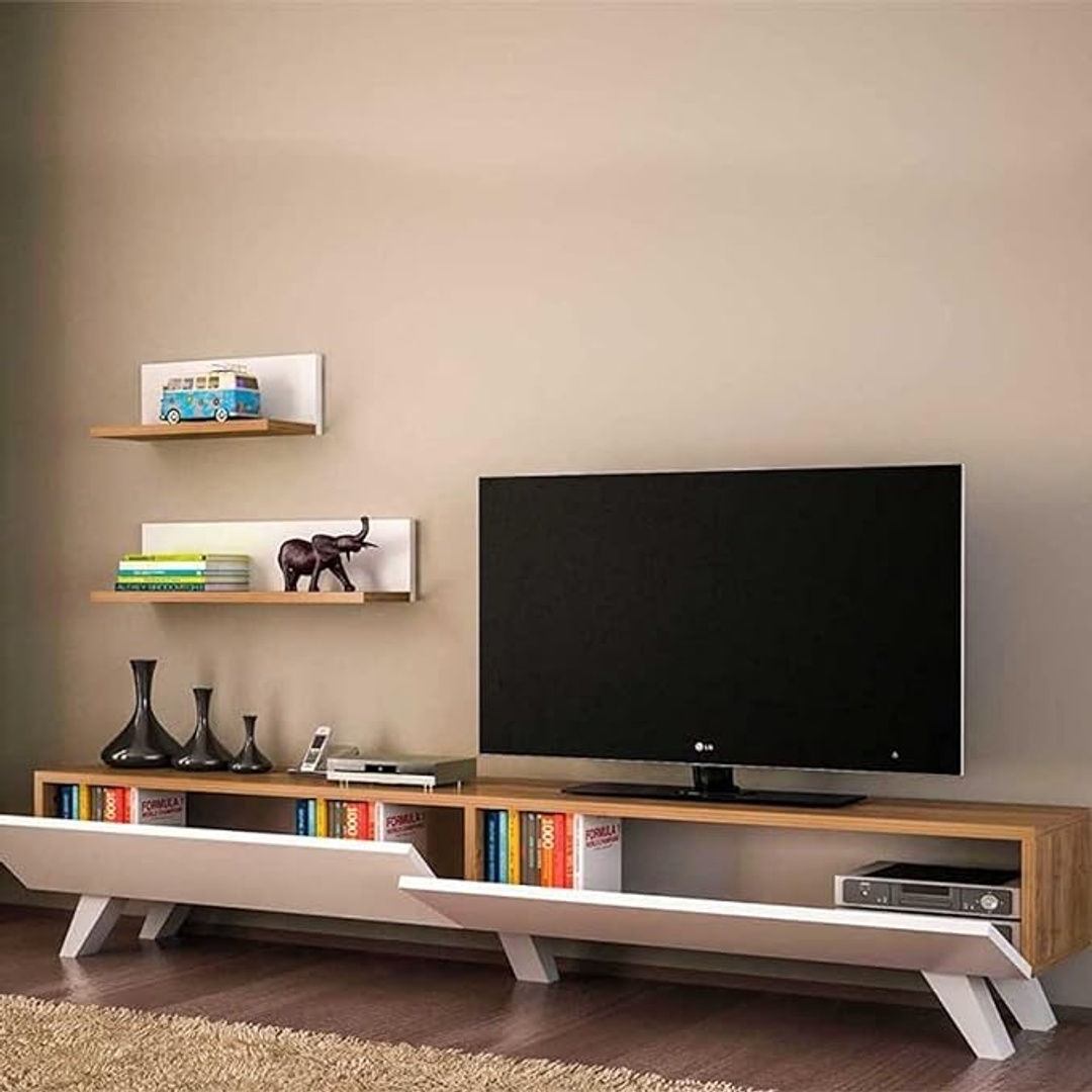 وحدة تلفزيون مودرن - 180 سم - أبييض - Mztv211