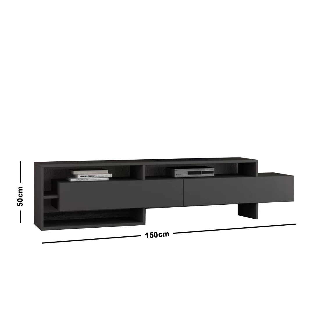 وحدة تلفزيون مودرن - 150 سم - رمادي - Mztv91