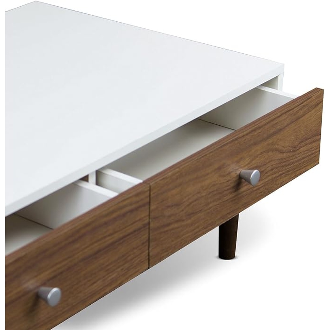 ترابيزة قهوة - 100 سم - أبيض*بني - Mzct009