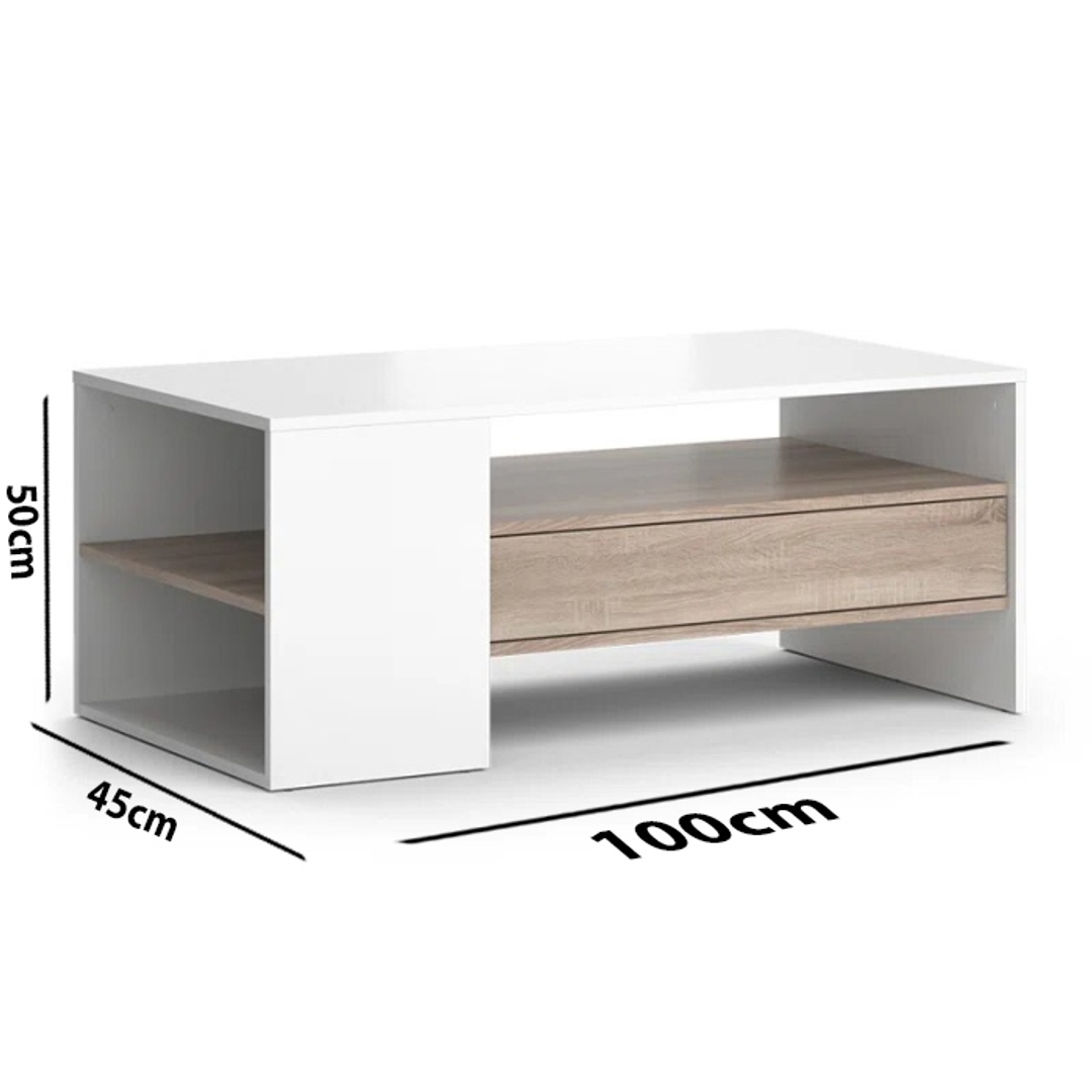 ترابيزة قهوة - 100 سم - أبيض/بيج - Mzct013