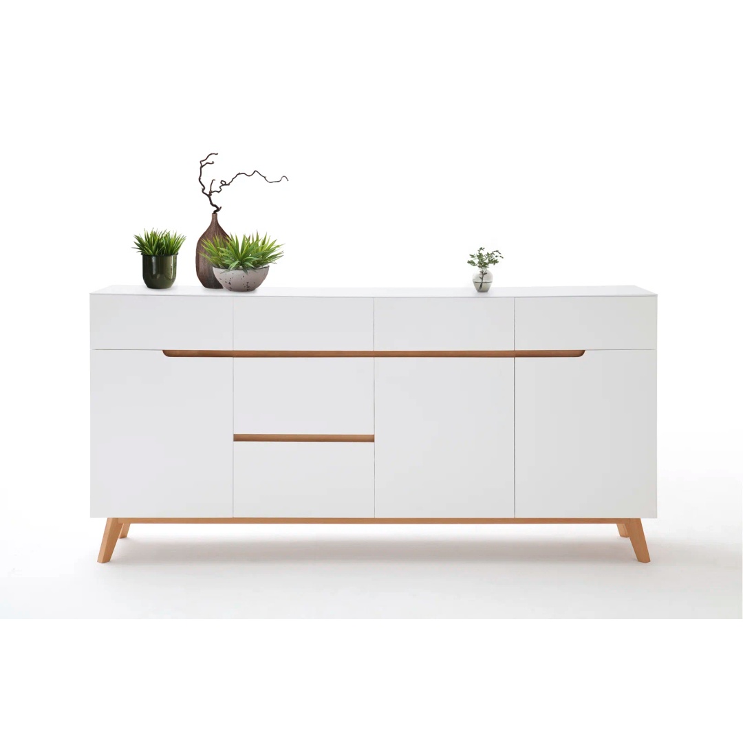 بوفيه عصري كبير بأرجل - 180 سم - أبيض - Mzdb005