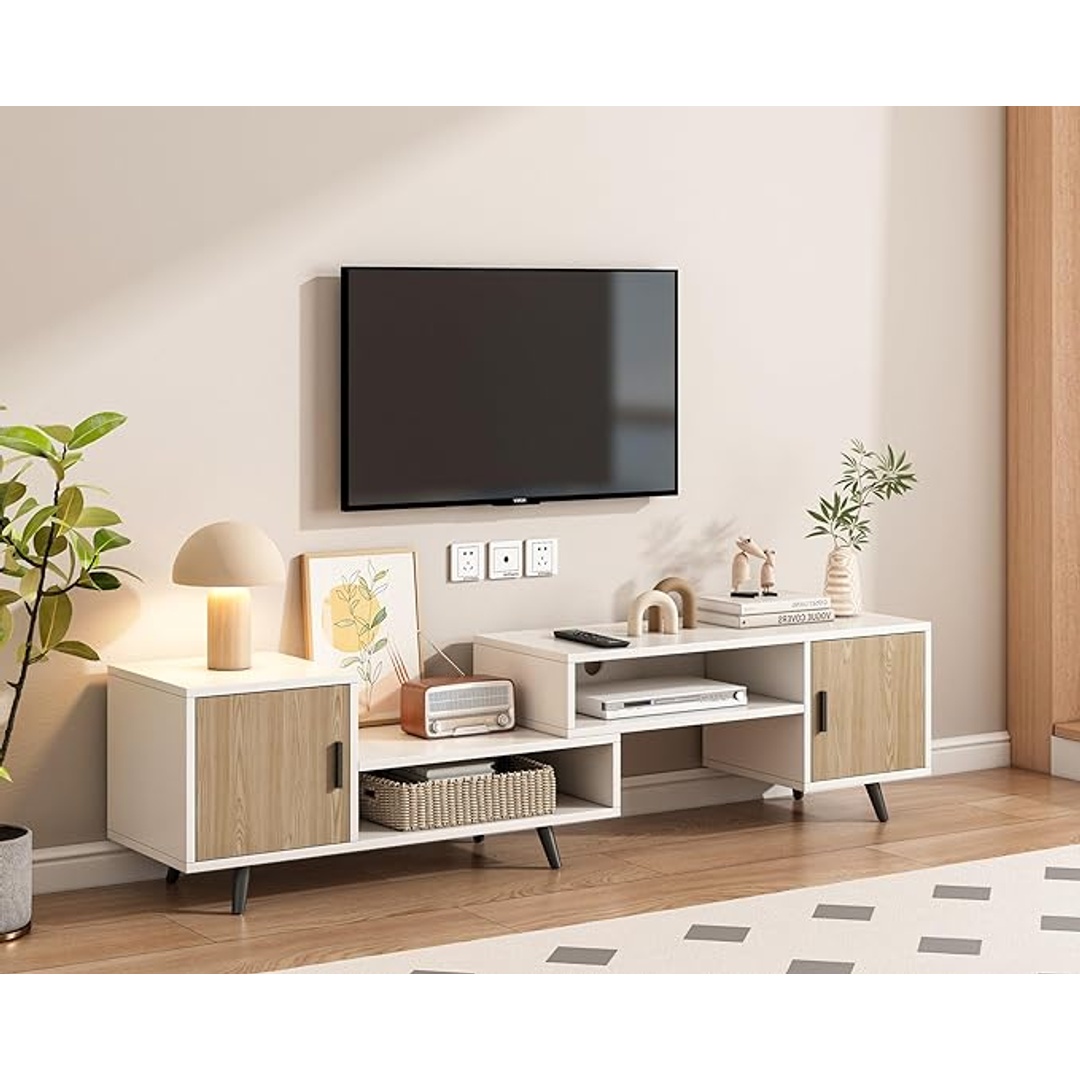 وحدة تلفزيون مع خزانتين - 140 سم - بيج - Mztv0150