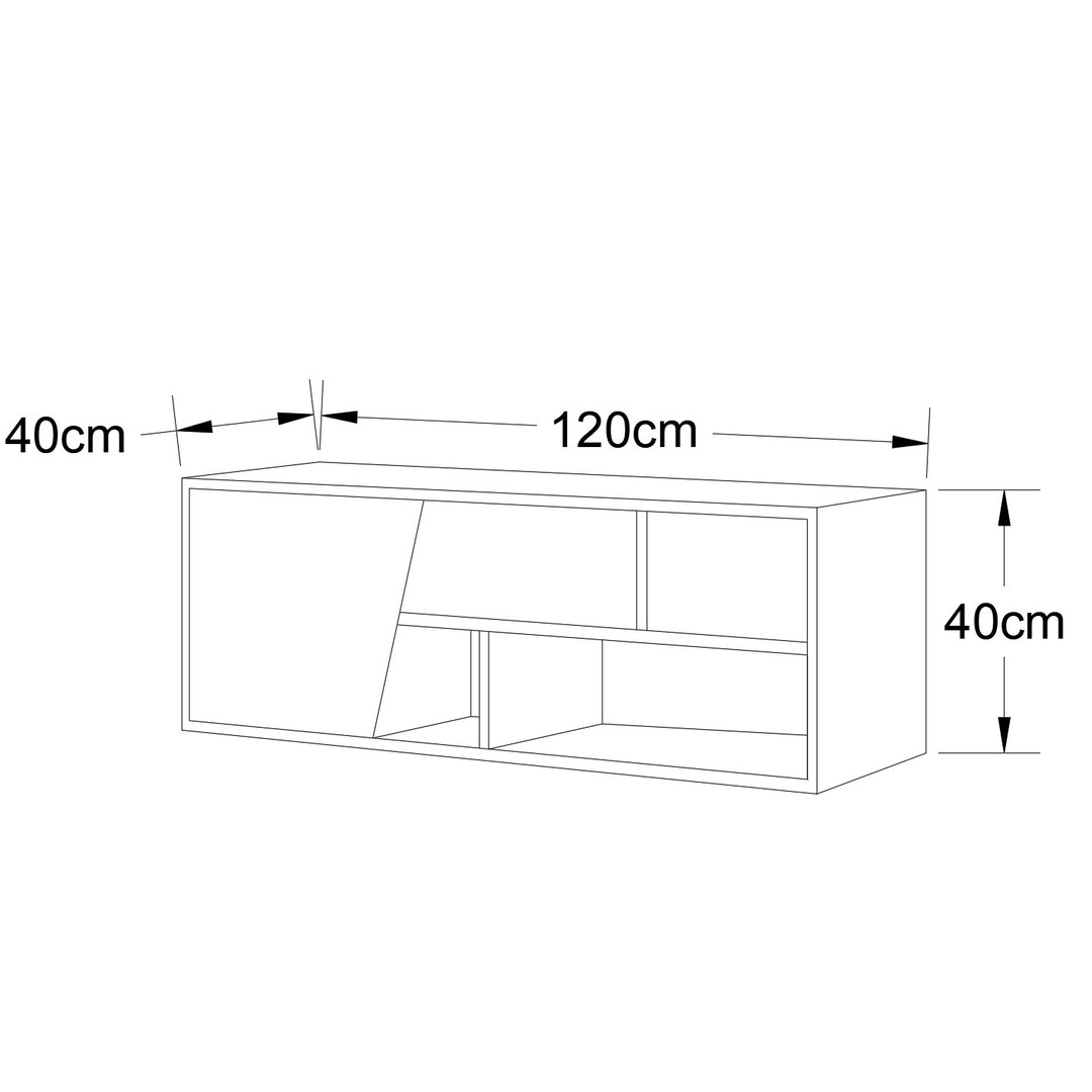 وحدة تلفزيون مودرن - 120 سم - بيج - Mztv03