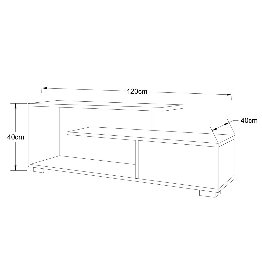 وحدة تلفزيون ستاندر - 120 سم - بيج - Mztv04