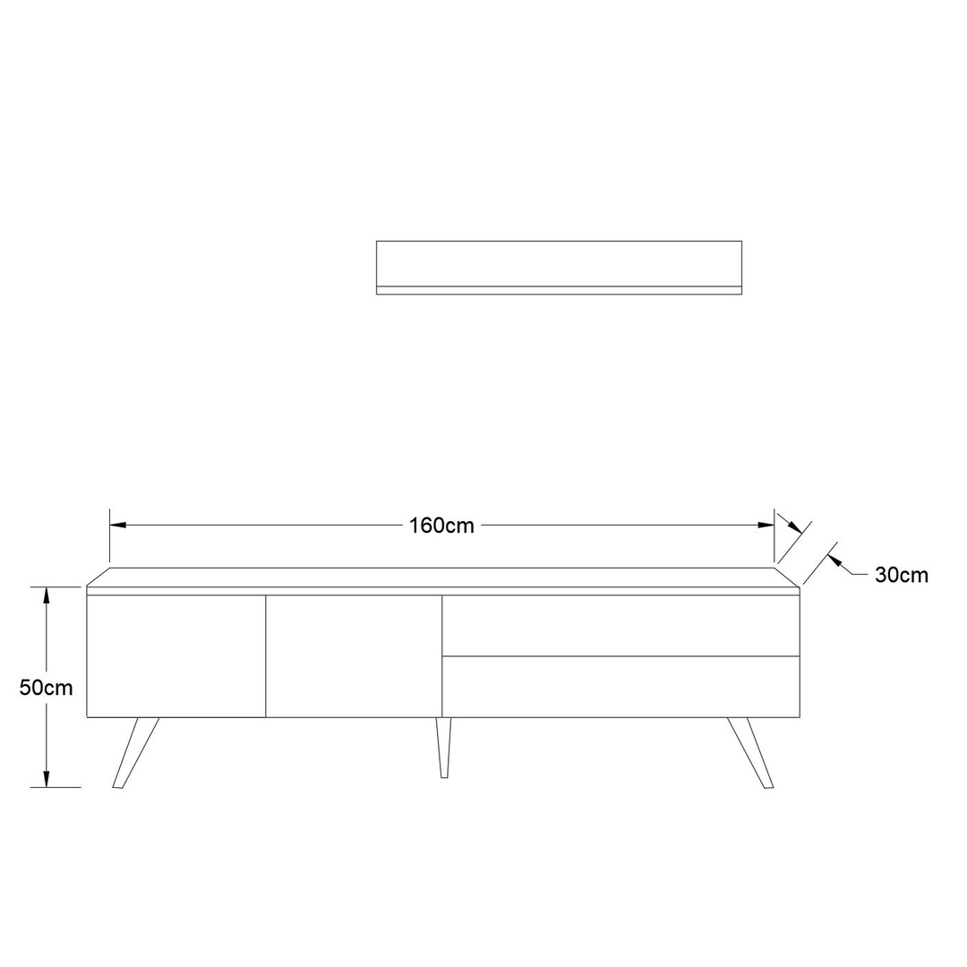 وحدة تلفزيون مودرن - 160 سم - بني/أسود - Mztv150