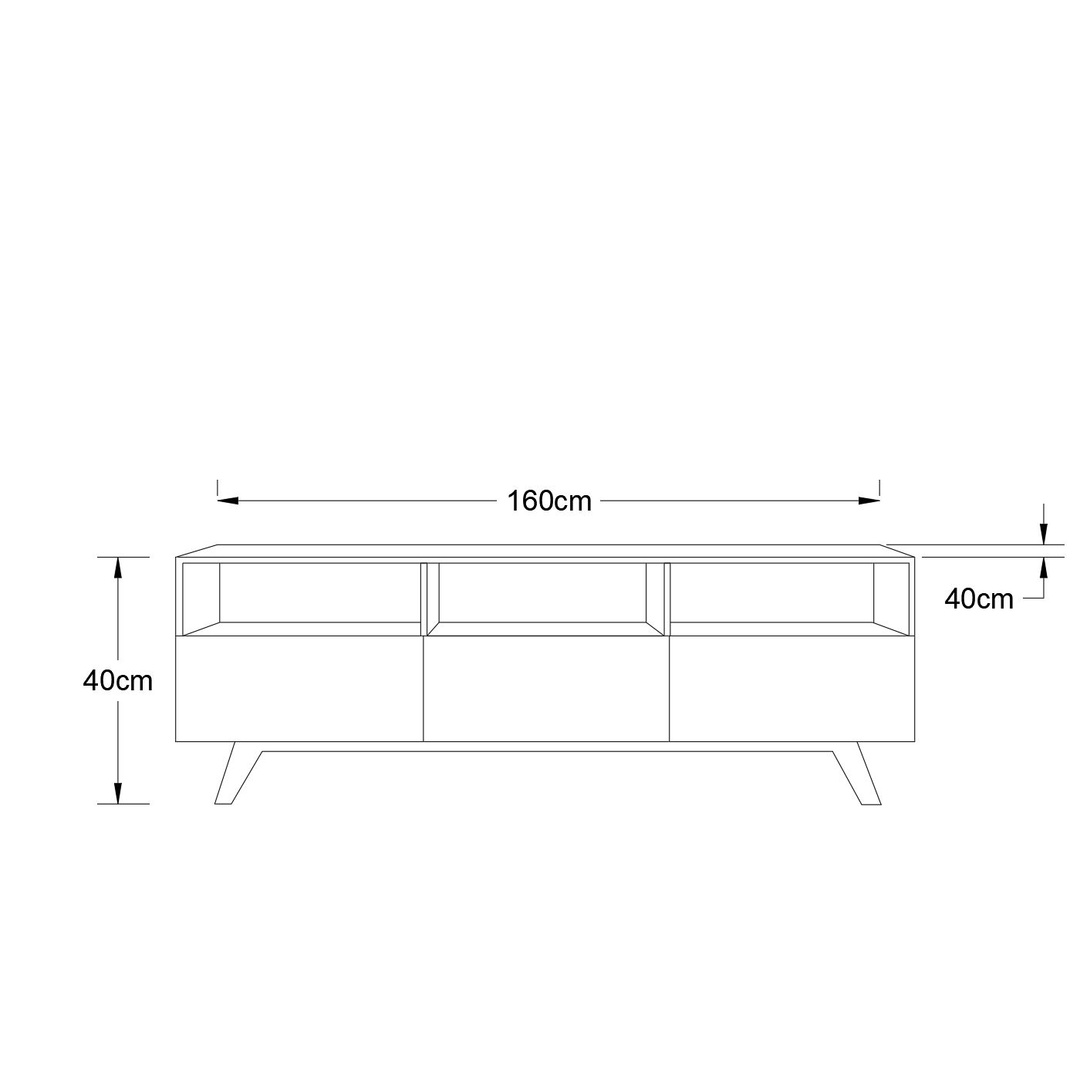 وحدة تلفزيون مودرن - 160 سم - أسود - Mztv159