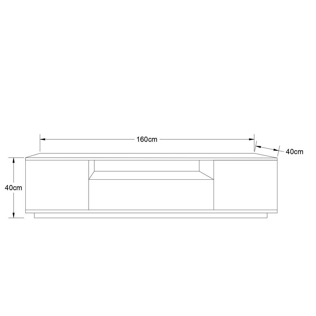 وحدة تلفزيون مودرن - 160 سم - أبيض - Mztv160