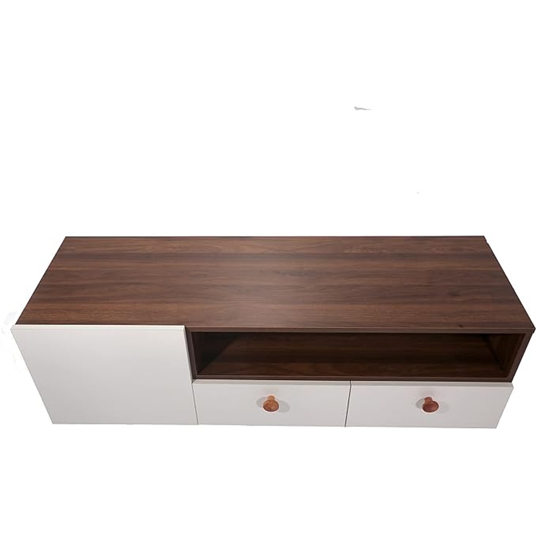 وحدة تلفزيون مودرن - 120 سم - أبيض/بيج - Mztv167