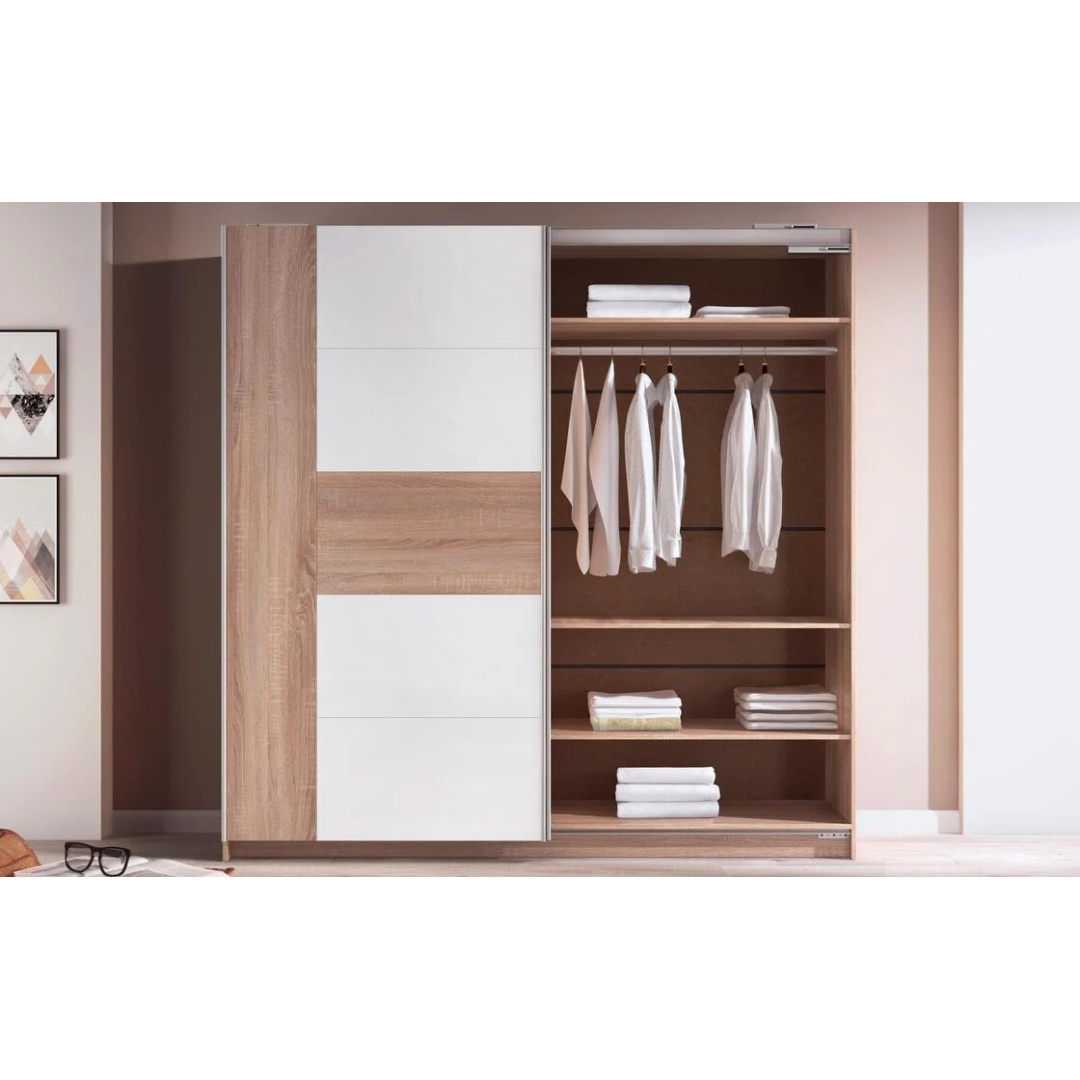 دولاب ملابس كبير باب جرار - 220 سم - بيج - Mzwd001