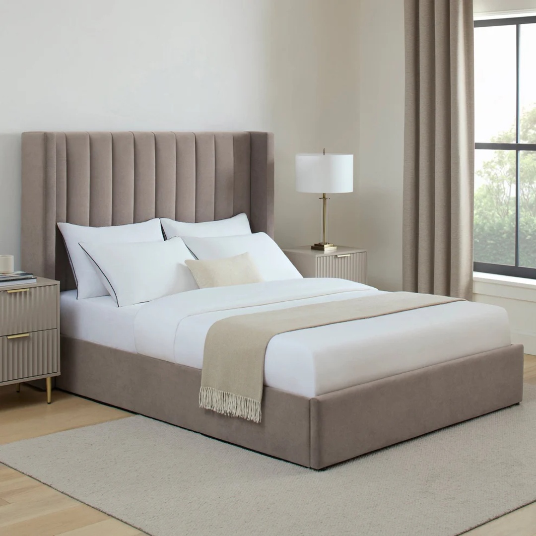 سرير كابوتونيه قطيفة خشب تايلاندي - MZBDN05