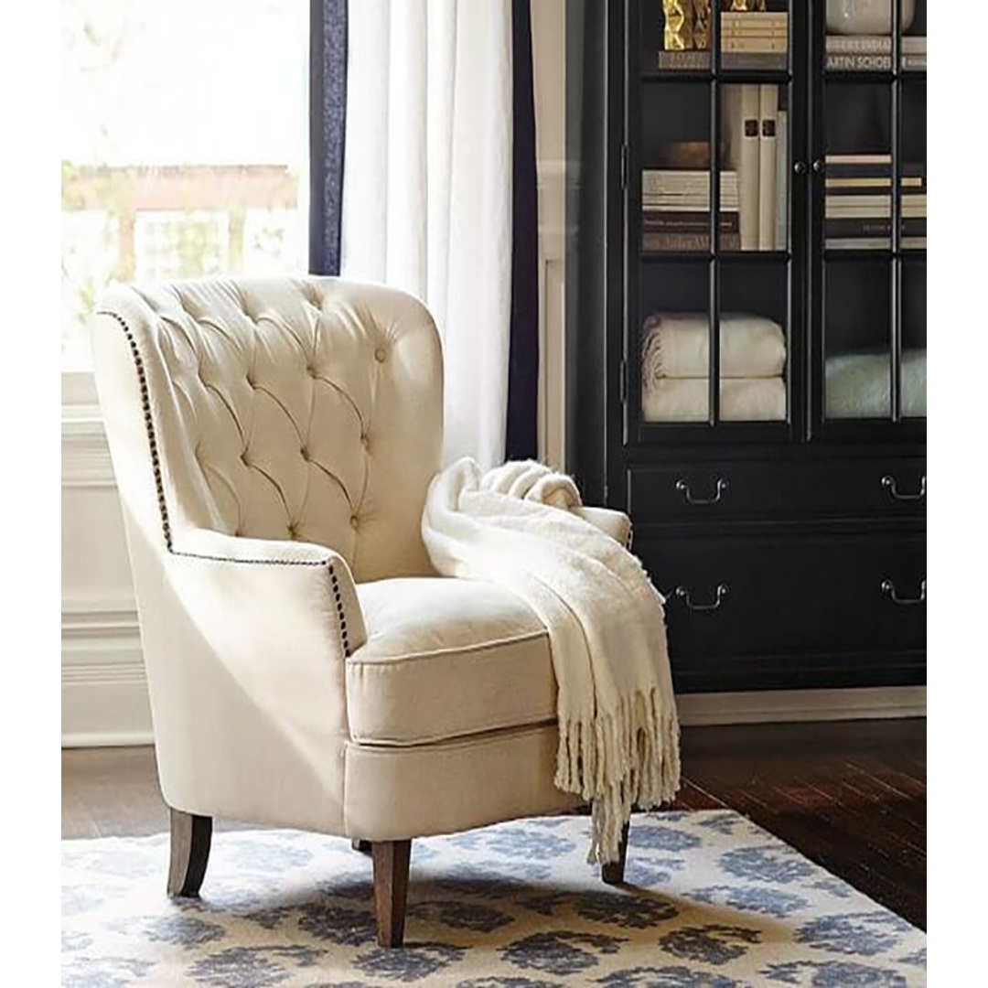 كرسي بذراعين جليدي - 90 سم - بيج - Mzch001