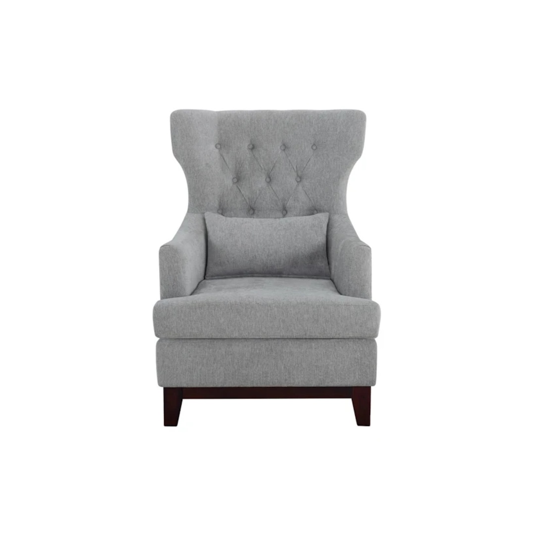 كرسي جانبي بزراعين - 80 سم - رمادي - Mzch011