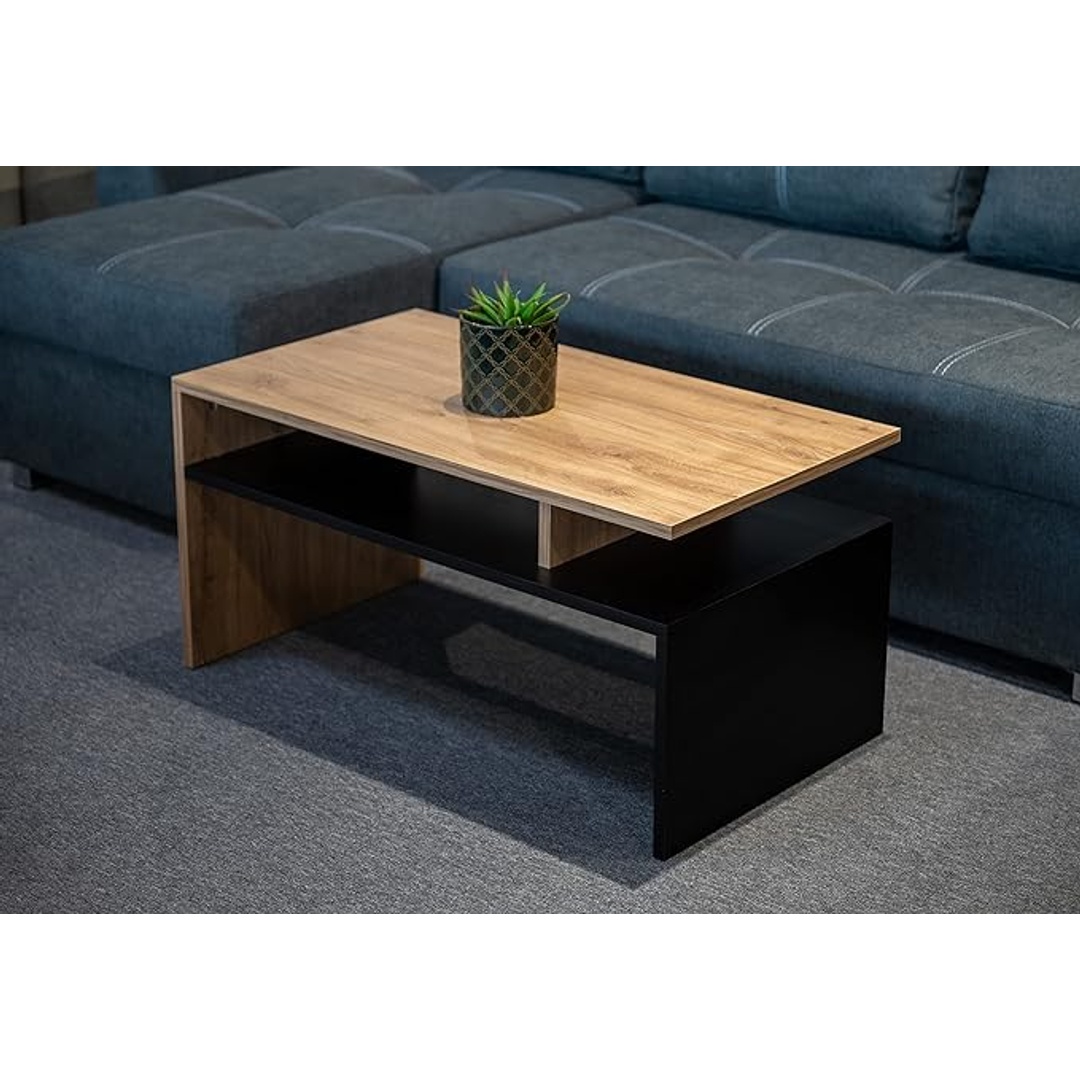 ترابيزة قهوة لامعة - 90 سم - أسود - MZCT002