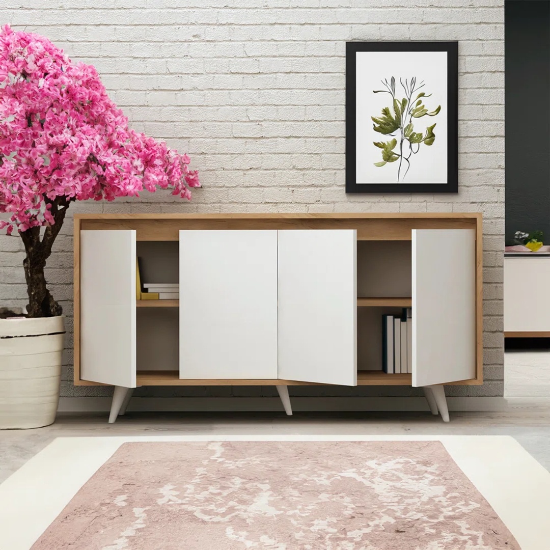 بوفيه خشب MDF - بني - 140 سم - Mzdb003