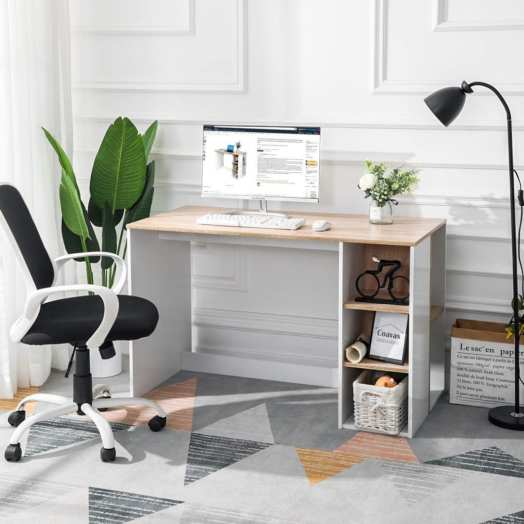 مكتب دراسة وعمل - 120 سم - أبيض/بيج - Mzsd007