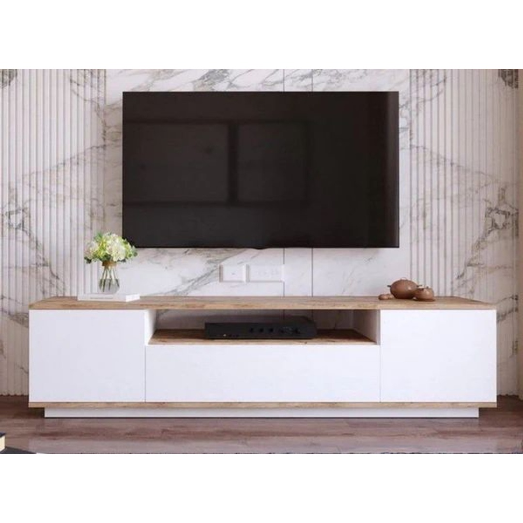 وحدة تلفزيون مودرن - 160 سم - أبيض - Mztv160