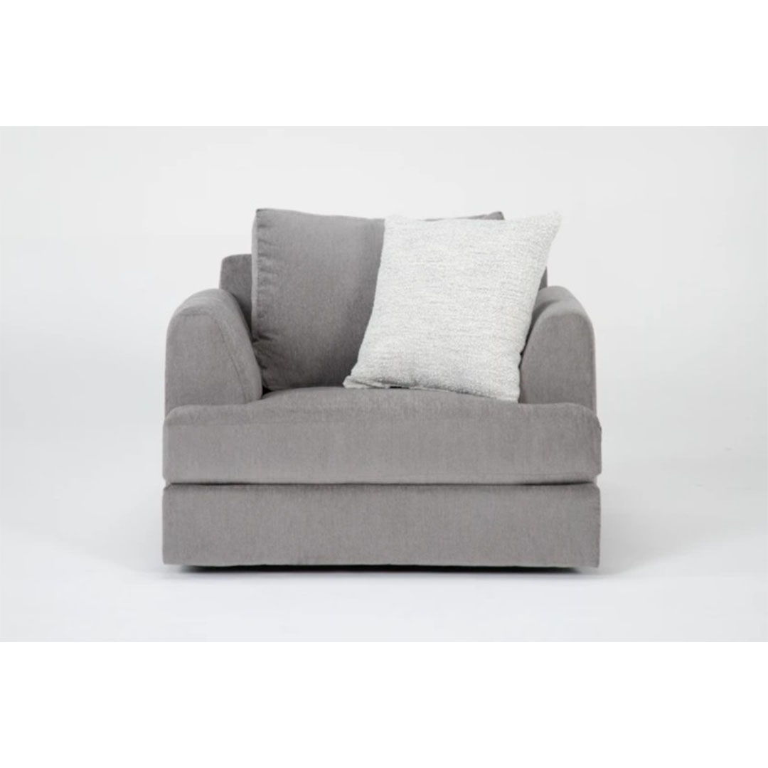 كرسي بذراعين شينيل MZCH012 - رمادي