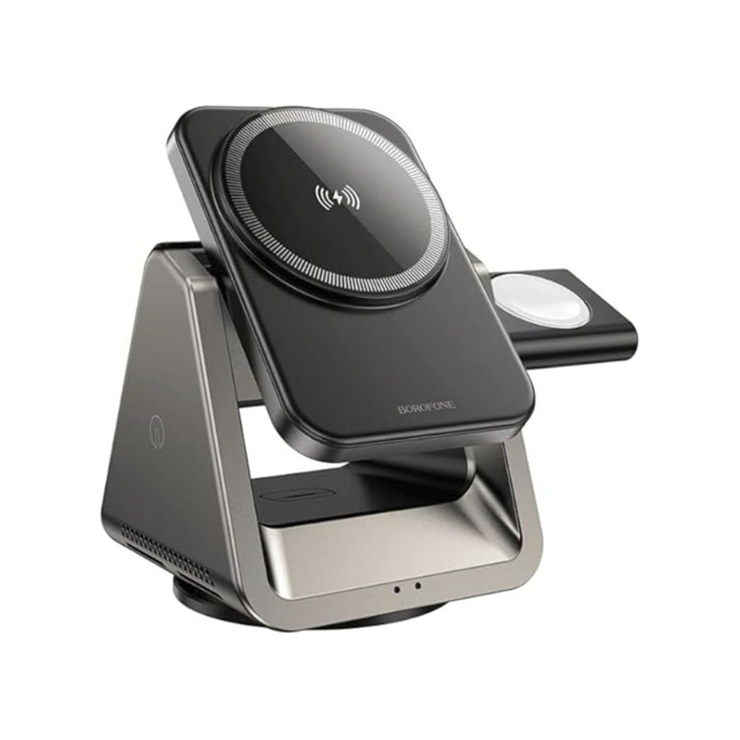 شاحن مغناطيسي سريع 3 في 1 وحامل للموبايل من بروفون BQ30 - أسود