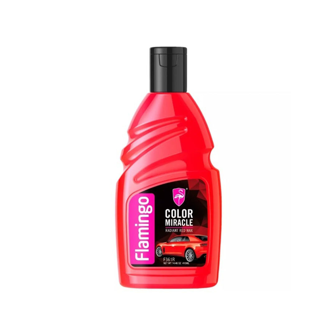 شمع تلميع السيارة أحمر من فلامنجو - 410 مل