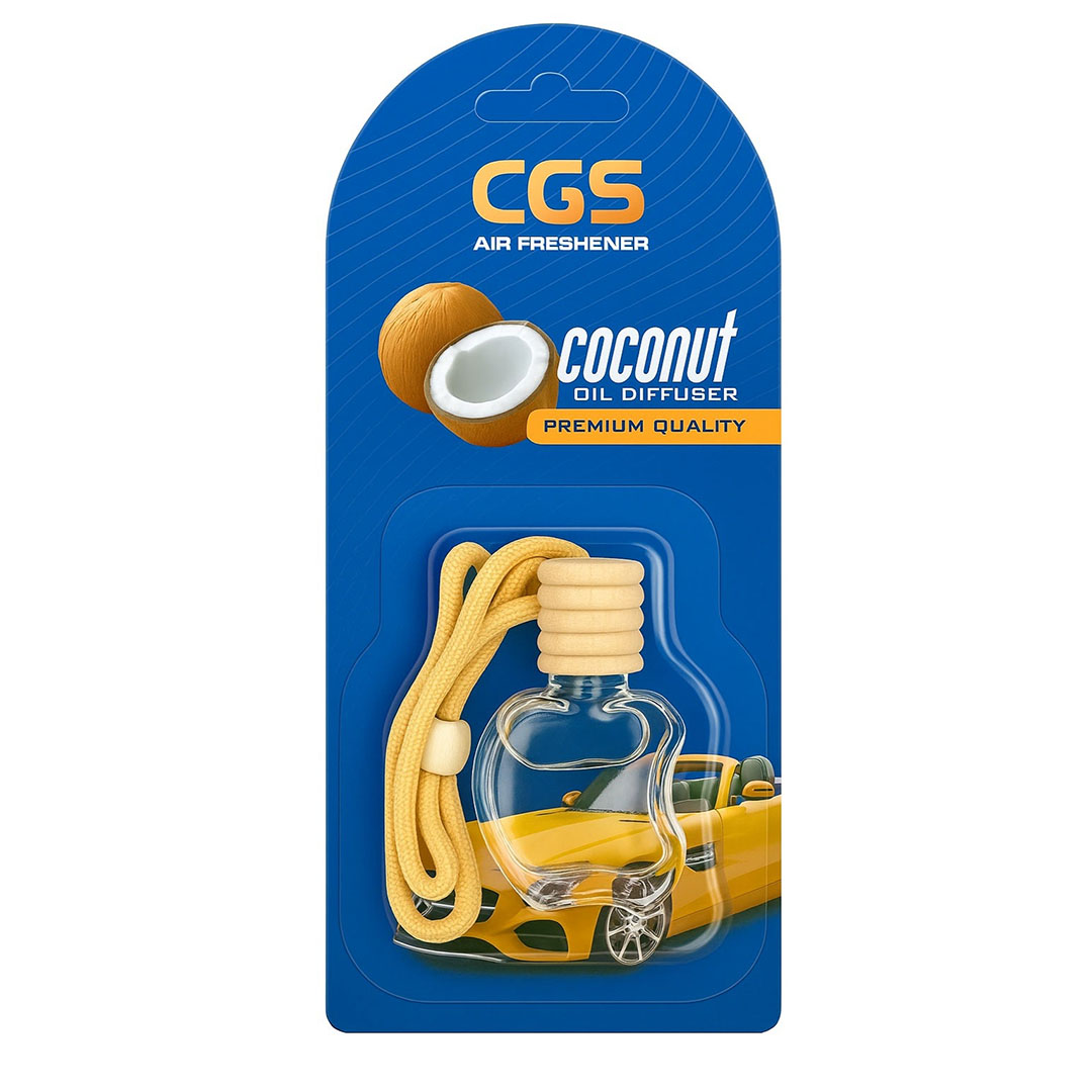 معطر جو على شكل تفاحة - موزع برائحة جوز الهند، للسيارة والمنزل