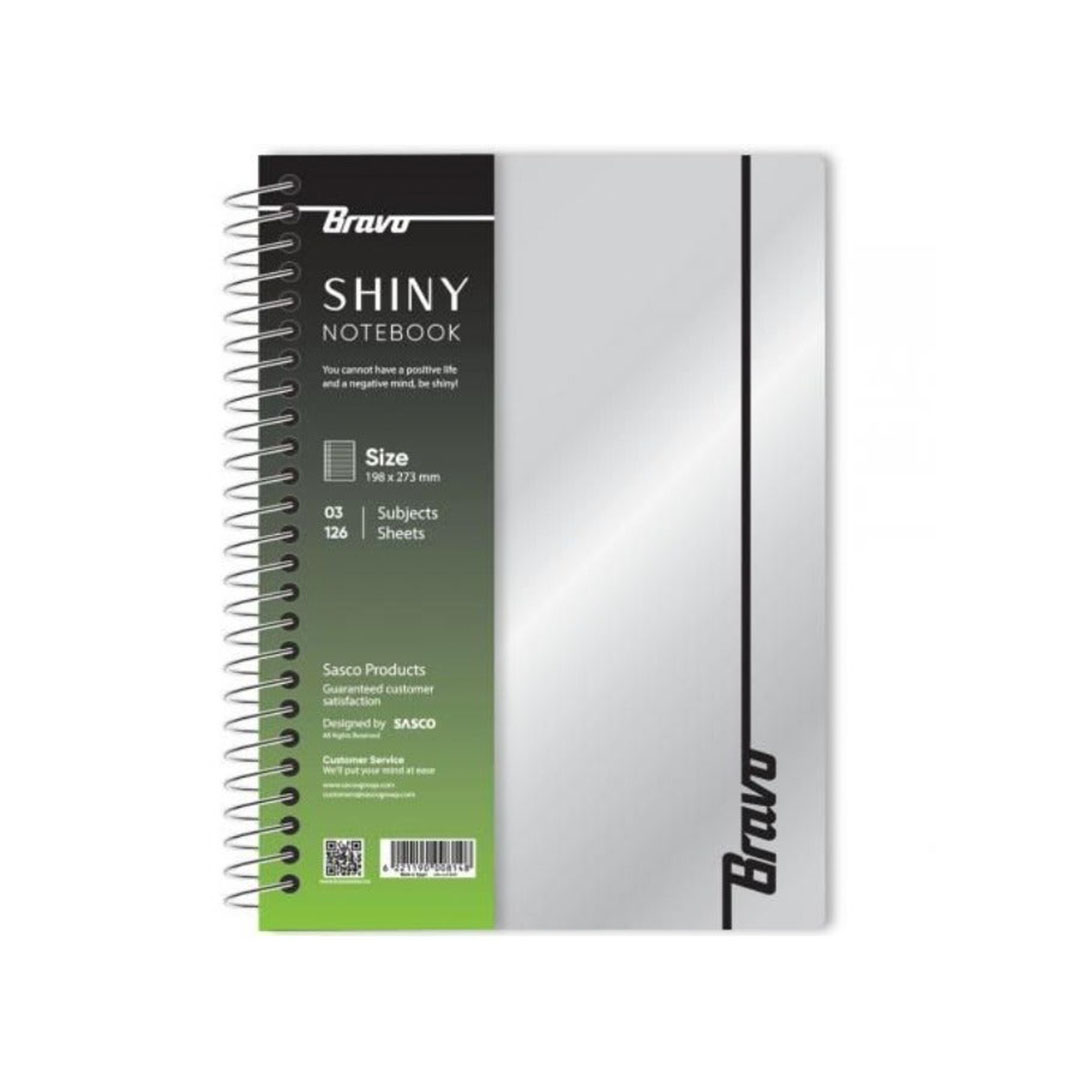 دفتر مقوى لامع من برافو ساسكو - 126 ورقة - مقاس 273×198 مم