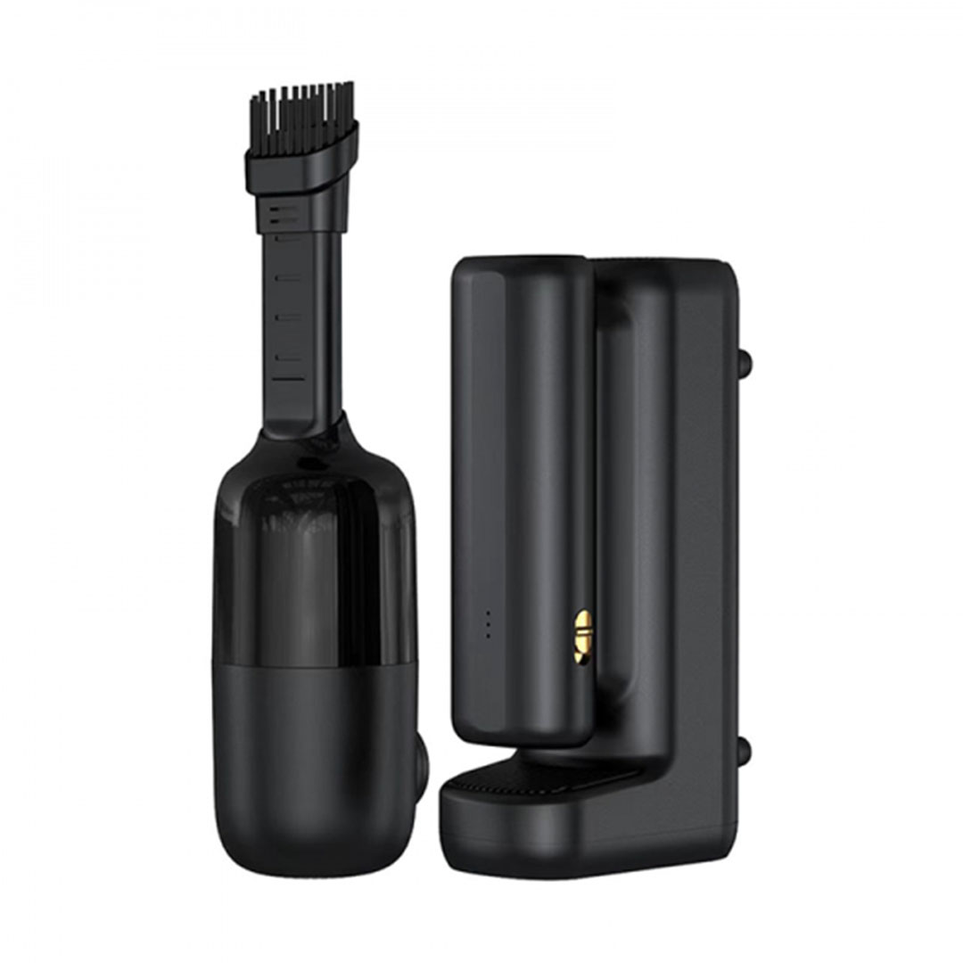 مكنسة كهربائية WIWU Wi-Ai002 5 في 1 (شفط ونفخ)، مضخة هواء، ومصباح يدوي، بشاشة رقمية - أسود