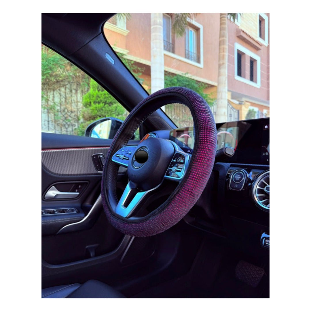 غطاء دركسيون كريستال مانع للانزلاق - وردي