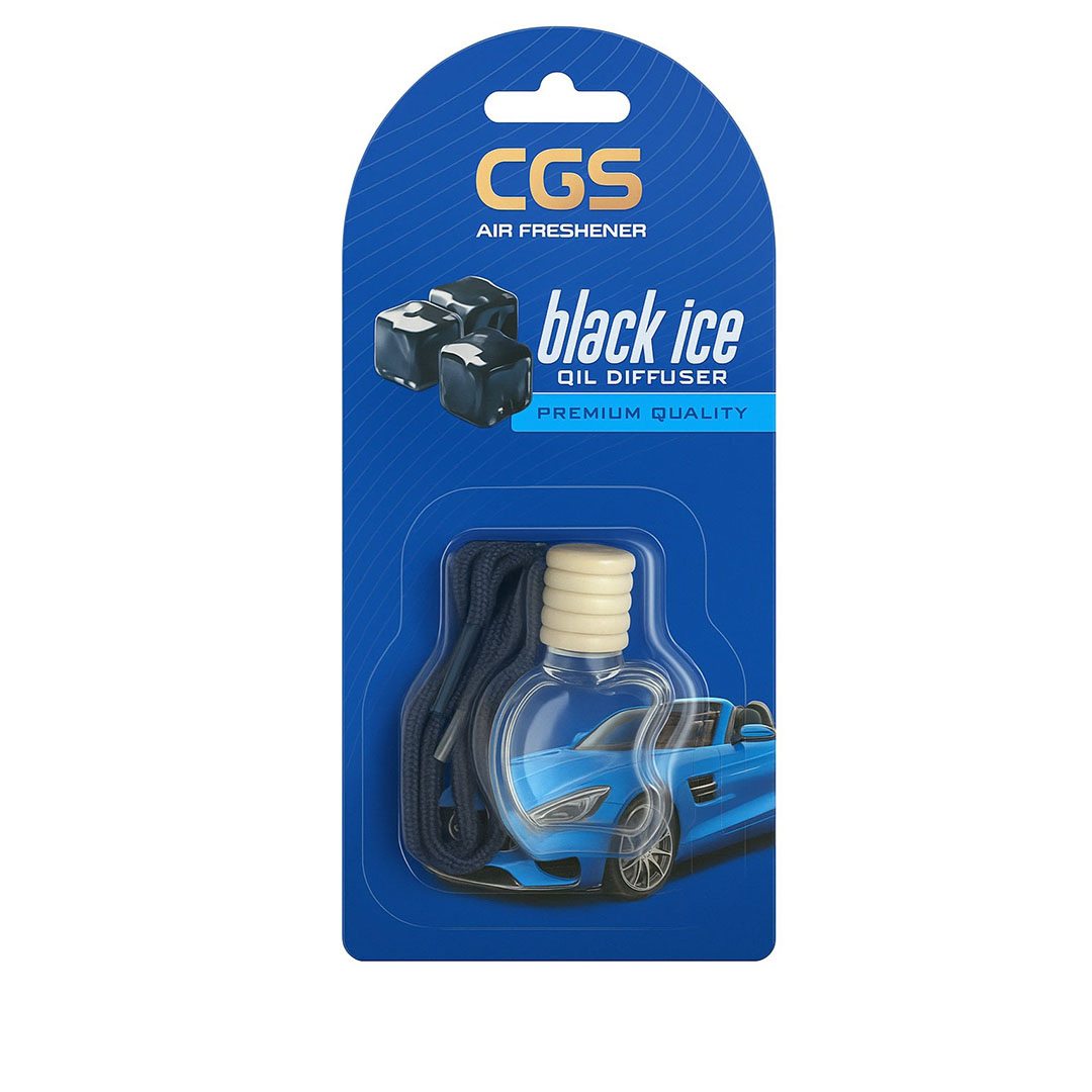 معطر جو على شكل تفاحة - موزع برائحة الثلج الأسود، للسيارة والمنزل