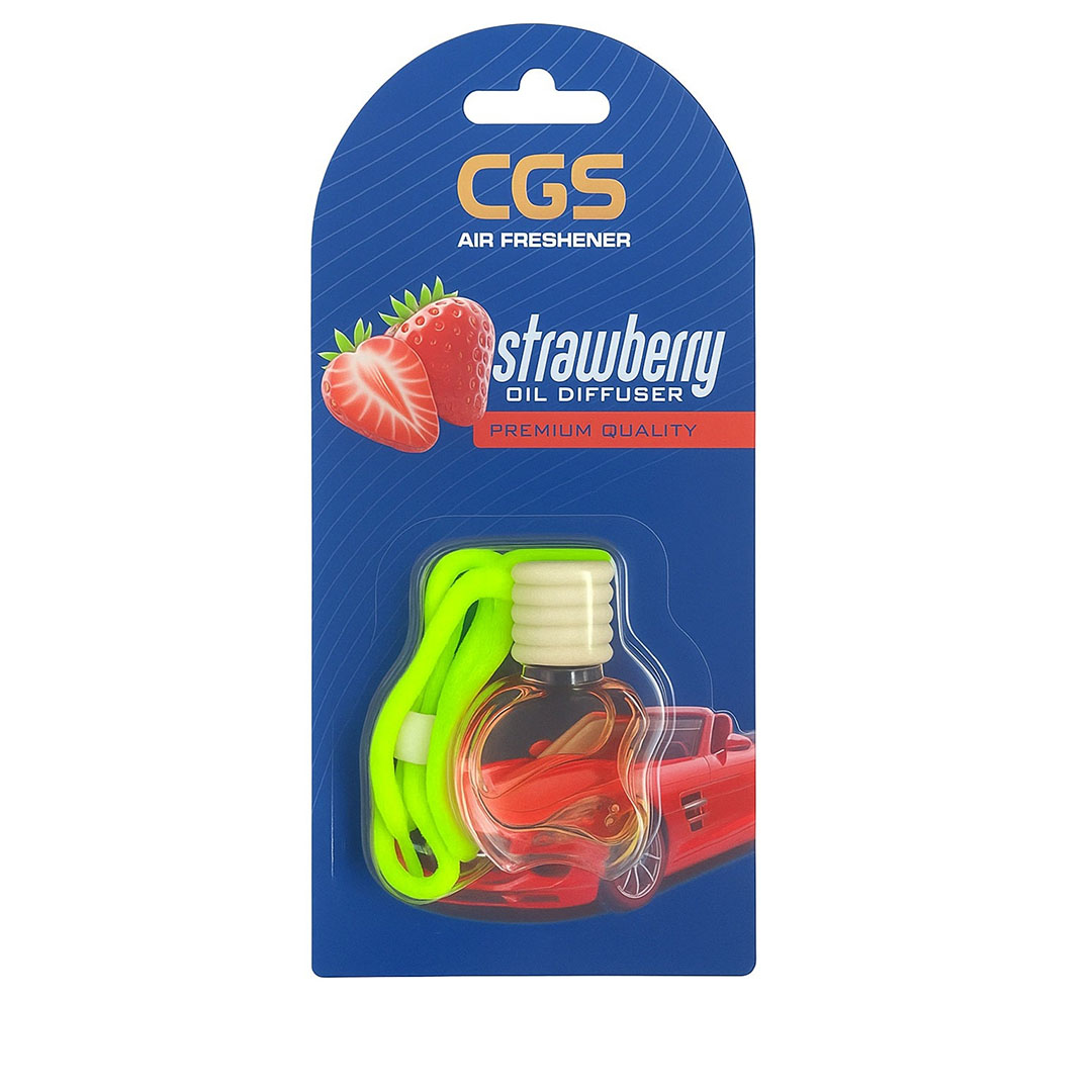 معطر جو على شكل تفاحة - موزع برائحة الفراولة، للسيارة والمنزل