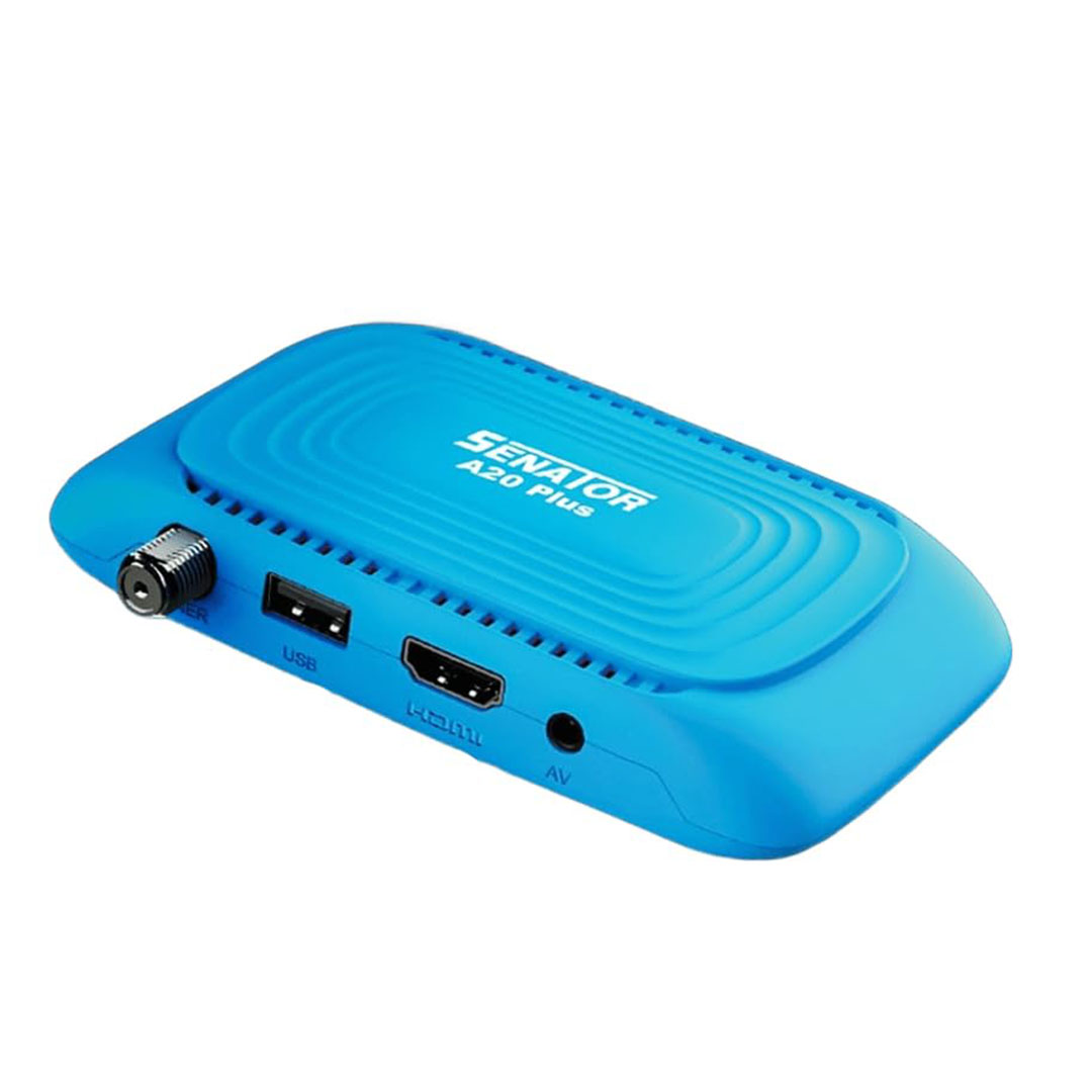 جهاز استقبال رقمي صغير HD - ريموت - A20 بلس - أزرق