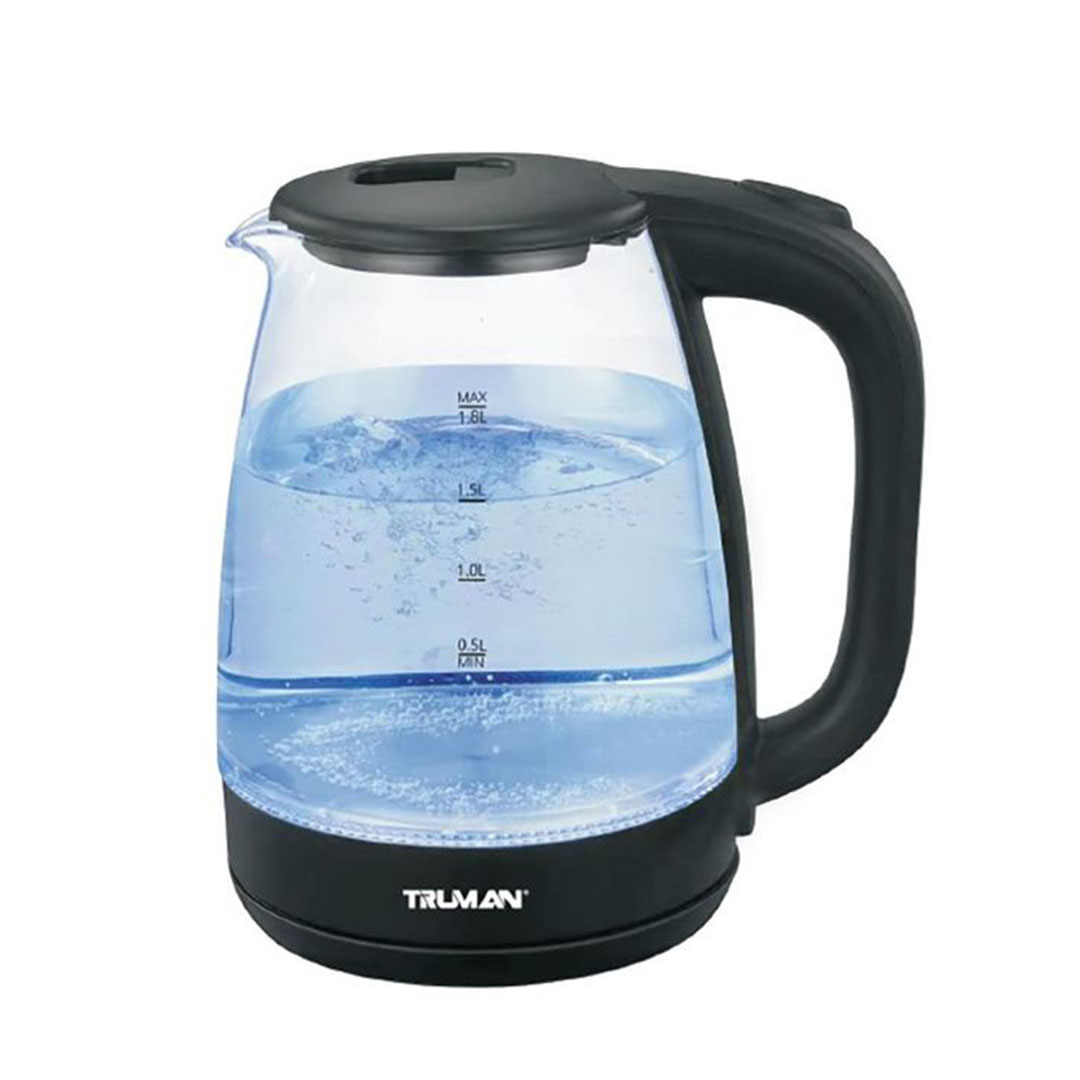 غلاية ترومان كهربائية - زجاج بايركس - 1.8 لتر - TM-K 2501BK - أسود