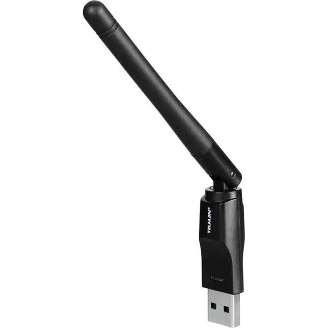 ترومان محول LAN لاسلكي WiFi USB مع هوائي لأجهزة الكمبيوتر وأجهزة الاستقبال - أسود