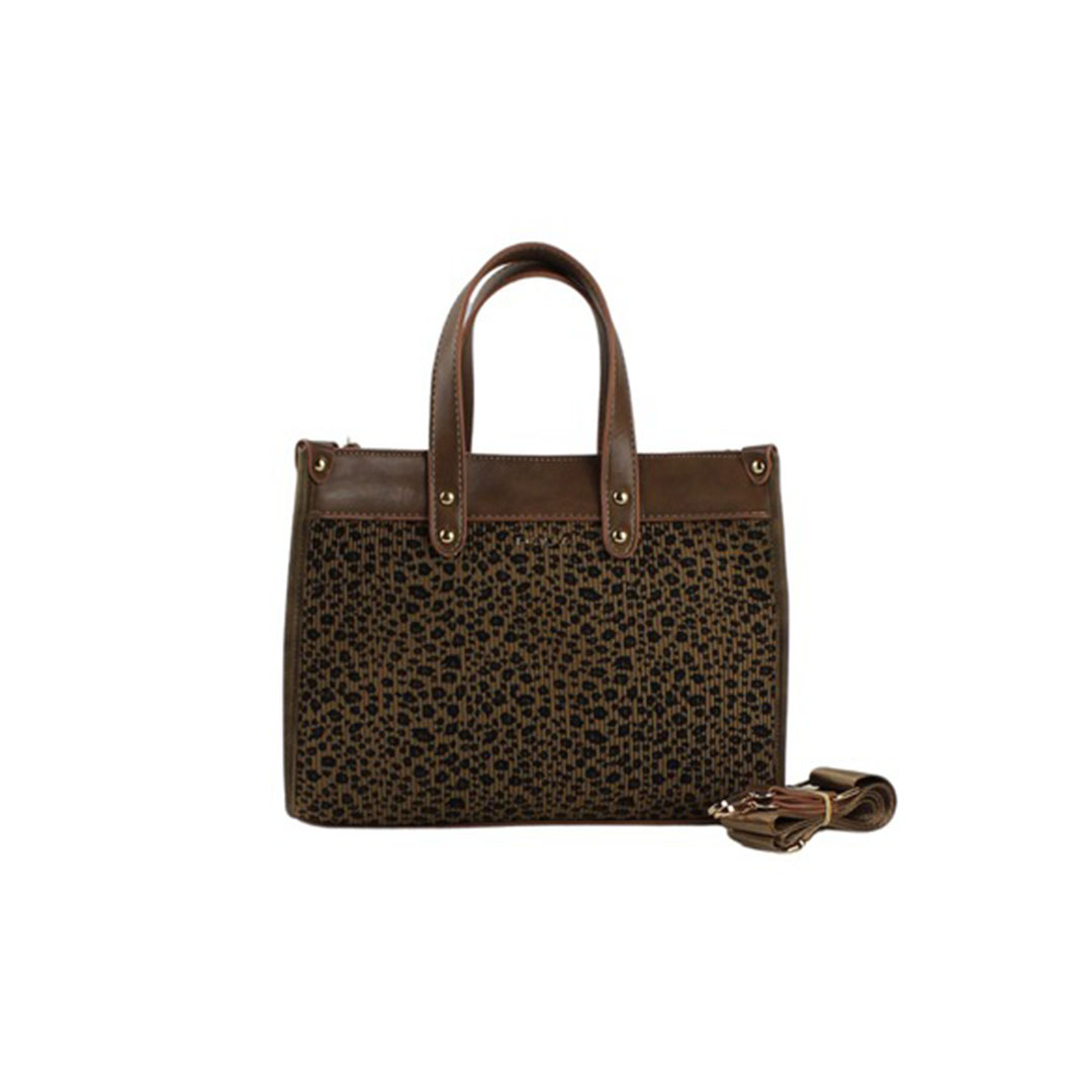 شنطة يد وكتف بنقشة جلد النمر