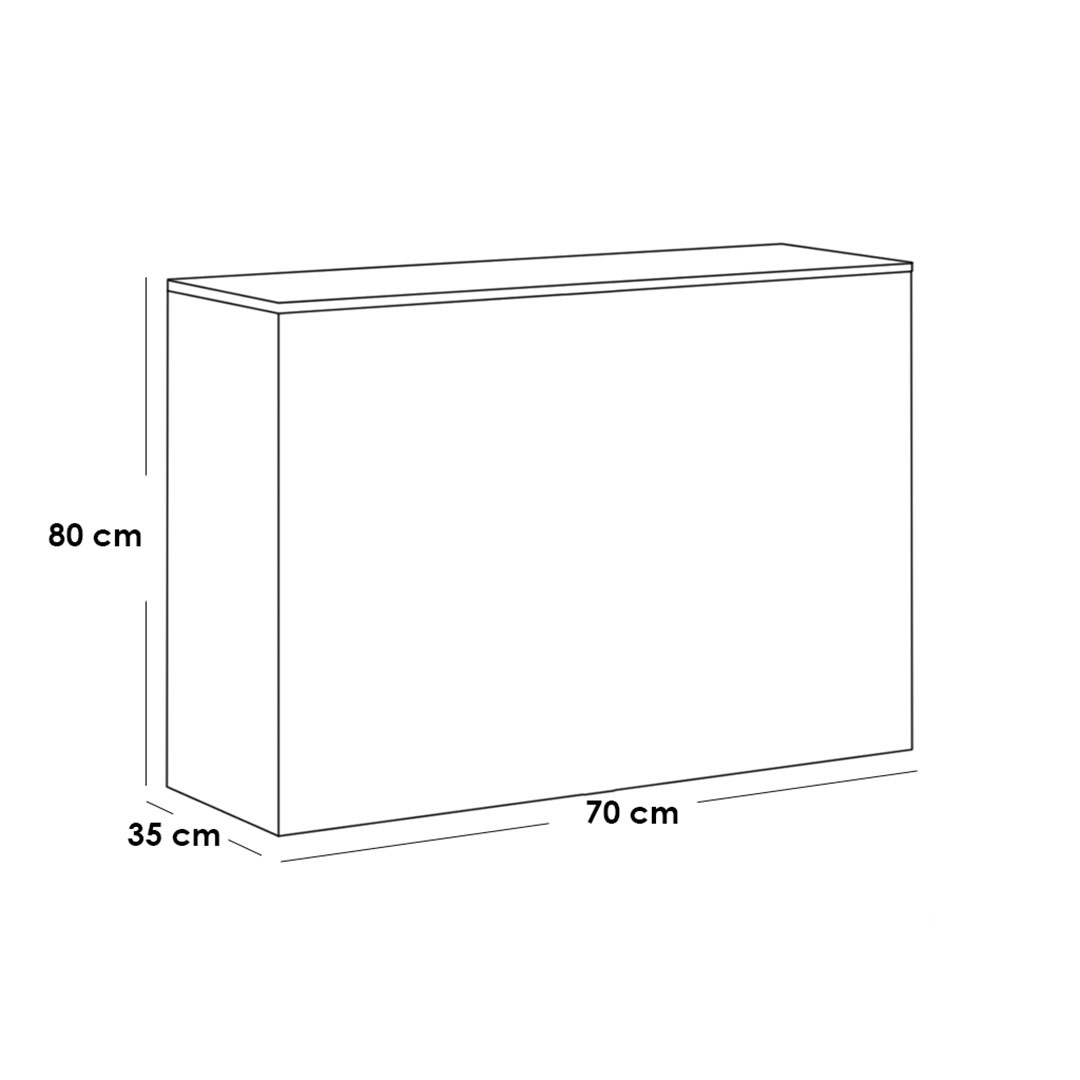 جزامة 2 رف من خشب MDF - بني - 80*70*35 سم