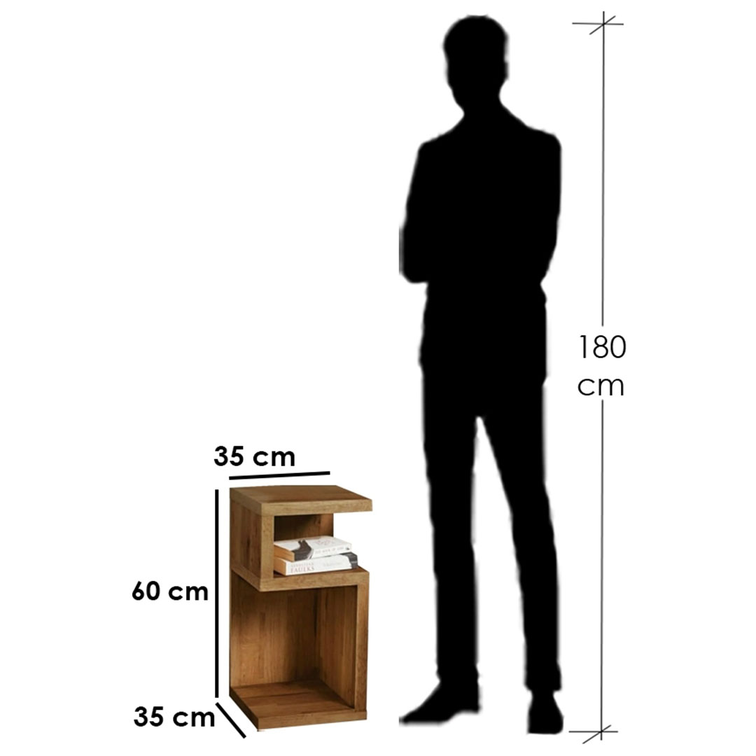 ترابيزة جانبية خشب ام دي اف أسباني - بيج - 60 سم